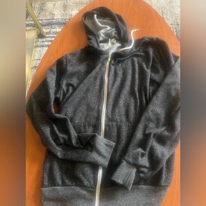 Black Sparkle Zip-Up Hoodie
